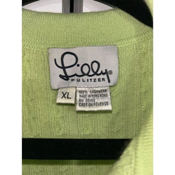 Lilly Pulitzer Women's XL Green Cashmere Sleeveless Sweater Vest - Picture 4 of 5